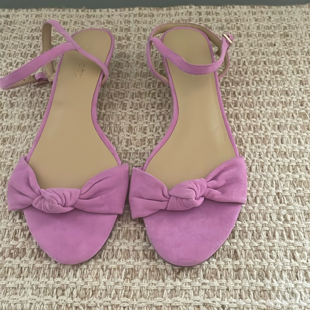 Talbots lavender suede cork platform shoes size 10